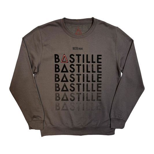 Charcoal Grey - Front - Bastille Unisex Adult Repeat Logo Sweatshirt