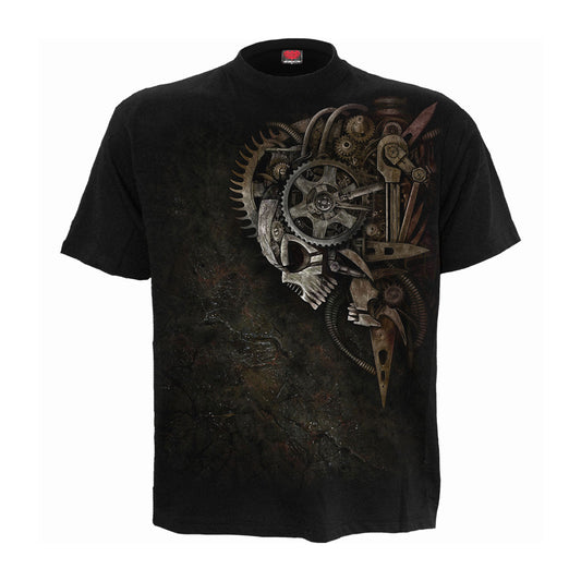 Black - Front - Spiral Direct Unisex Adult Diesel Punk Back Print T-Shirt