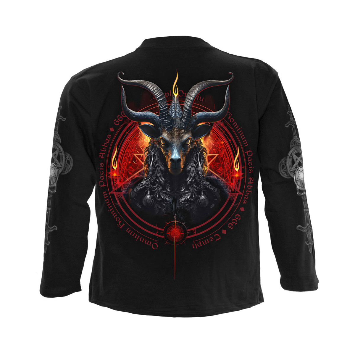 Black - Back - Spiral Direct Unisex Adult Baphomet Back Print Long-Sleeved T-Shirt
