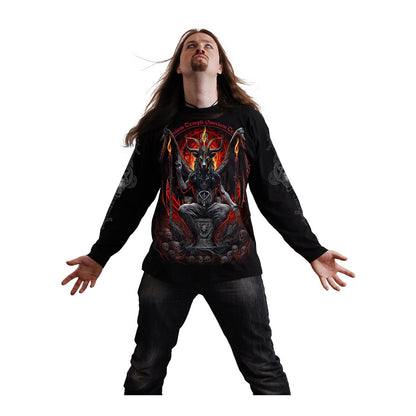 Black - Side - Spiral Direct Unisex Adult Baphomet Back Print Long-Sleeved T-Shirt