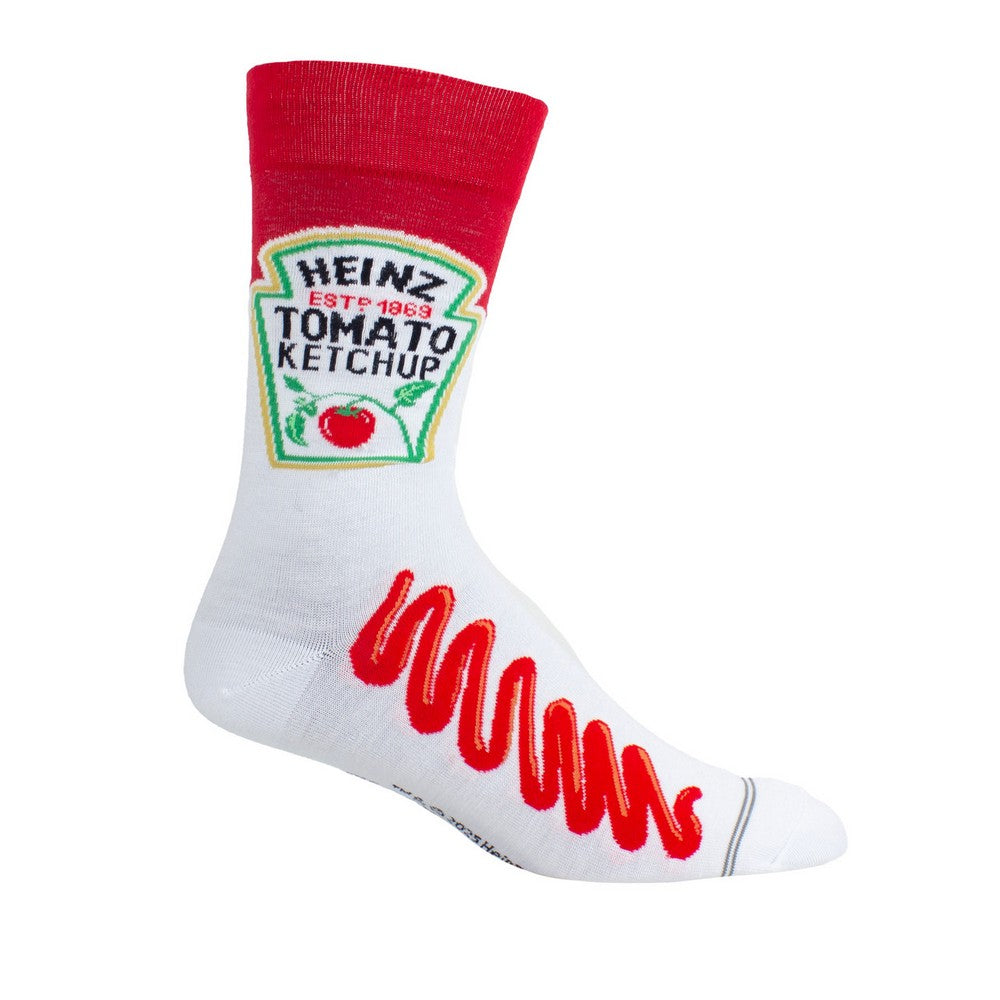 Red - Back - Heinz Unisex Adult Tomato Ketchup Crew Socks