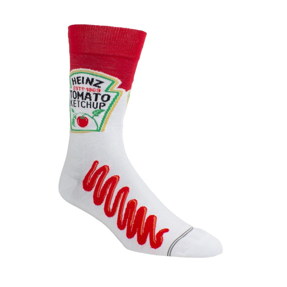 Red - Side - Heinz Unisex Adult Tomato Ketchup Crew Socks