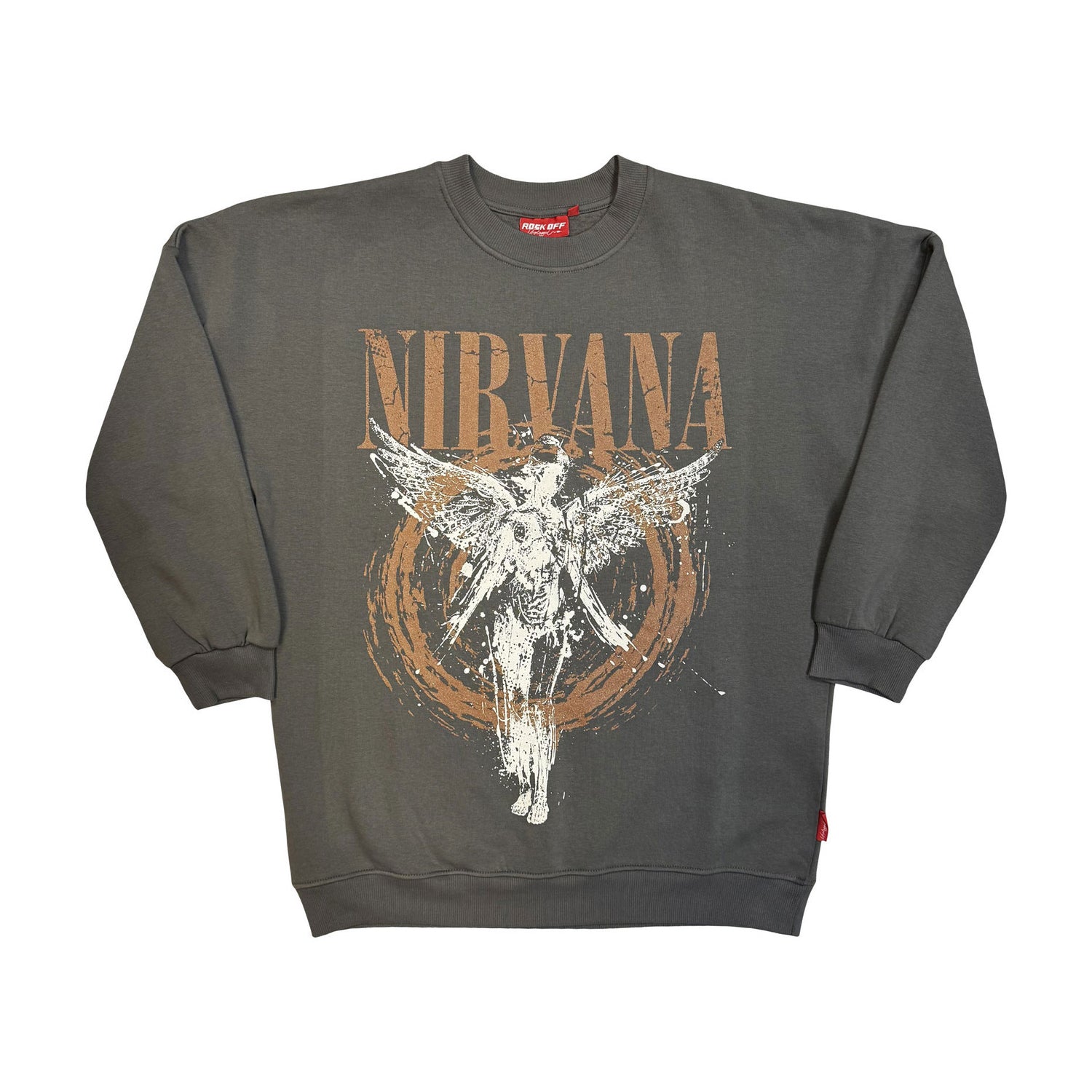 Grey - Front - Nirvana Womens-Ladies Unplugged In Utero Angel Circle Sweatshirt