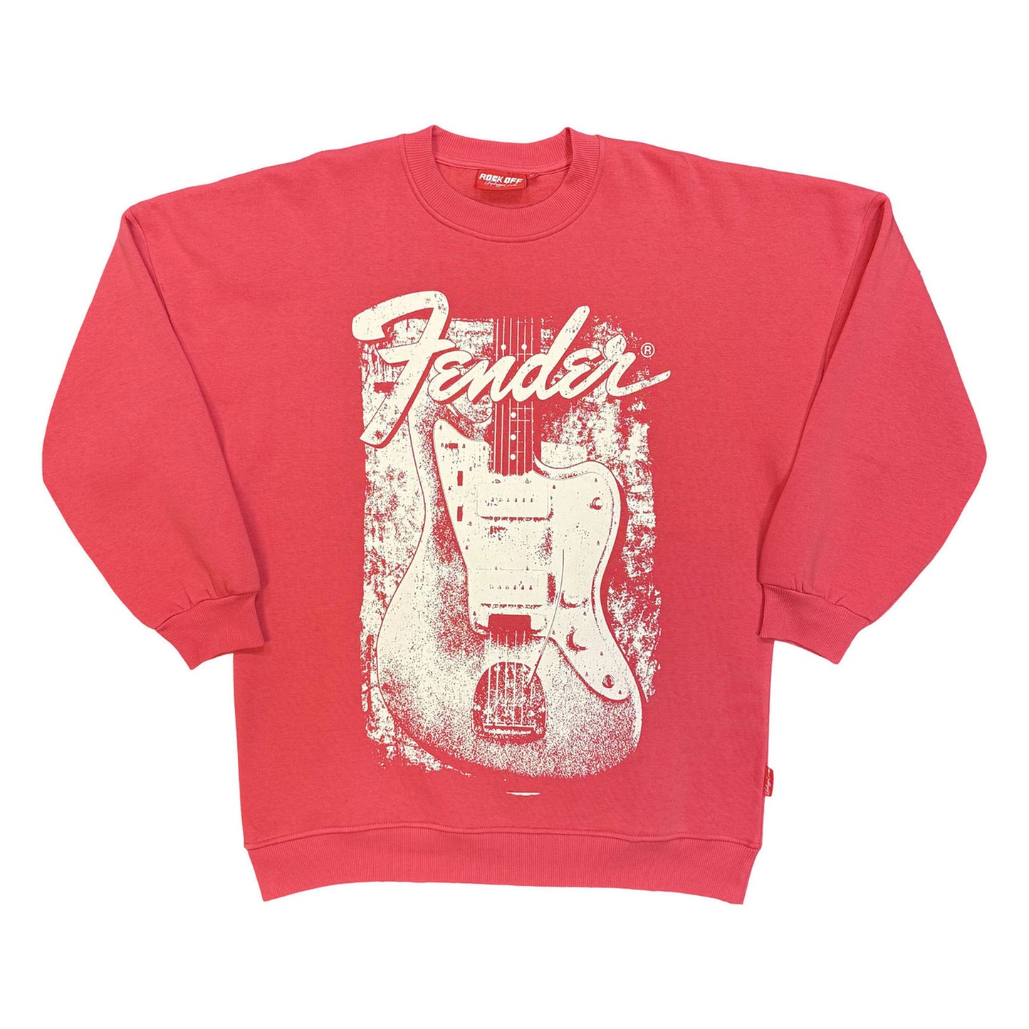 Pink - Front - Fender Womens-Ladies Unplugged Distressed Guitar Sweatshirt