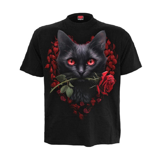 Black - Front - Spiral Direct Unisex Adult Cat´s Love T-Shirt