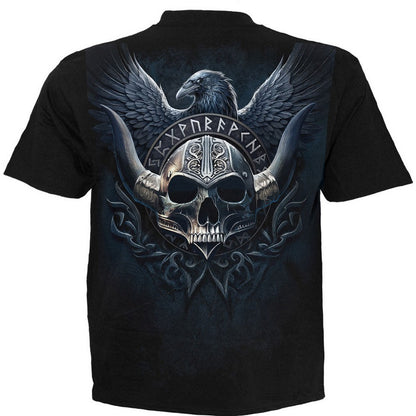 Black - Back - Spiral Direct Unisex Adult Odin´s Warrior Back Print T-Shirt