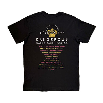 Black - Back - Michael Jackson Unisex Adult Dangerous World Tour Back Print T-Shirt