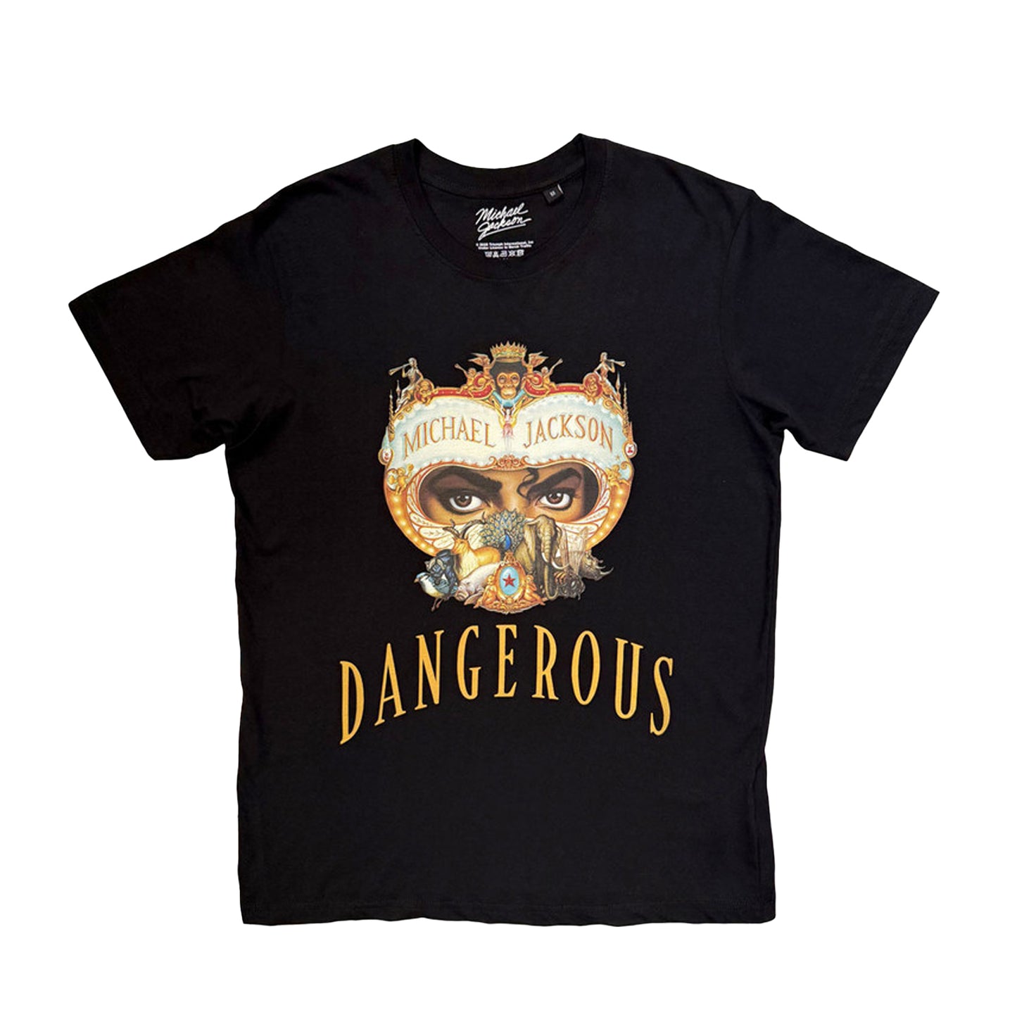 Black - Front - Michael Jackson Unisex Adult Dangerous World Tour Back Print T-Shirt