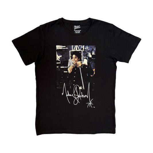 Black - Front - Michael Jackson Unisex Adult Signature T-Shirt