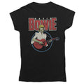 Black - Front - David Bowie Womens-Ladies Acoustic Bootleg T-Shirt
