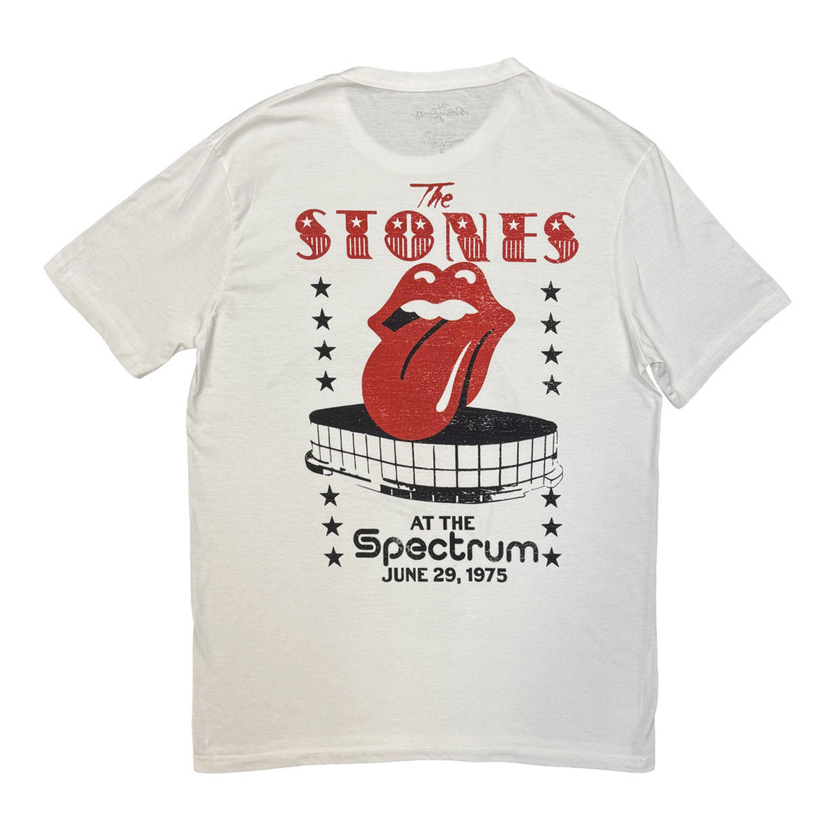White - Back - The Rolling Stones Unisex Adult Philadelphia Eagle 1975 T-Shirt