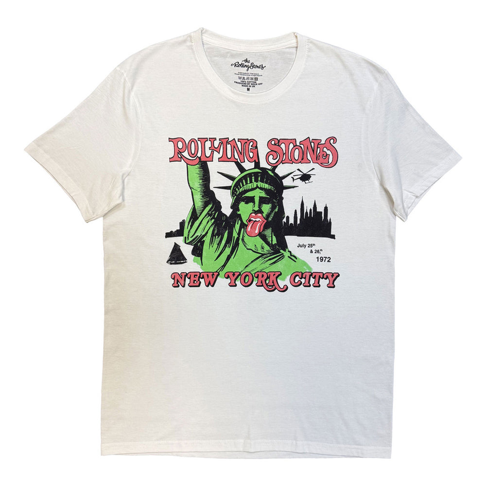 White - Front - The Rolling Stones Unisex Adult New York City 1972 T-Shirt