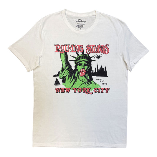 White - Front - The Rolling Stones Unisex Adult New York City 1972 T-Shirt