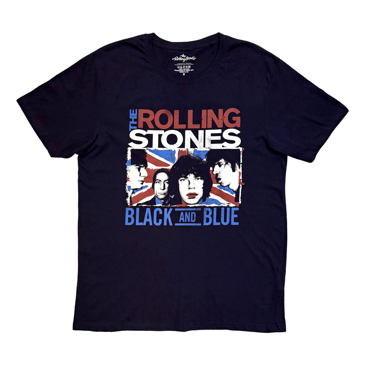 Navy - Front - The Rolling Stones Unisex Adult Black And Blue T-Shirt
