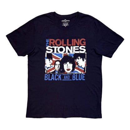 Navy - Front - The Rolling Stones Unisex Adult Black And Blue T-Shirt
