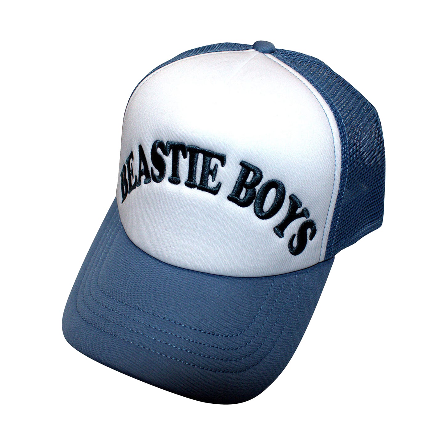 White-Denim Blue - Front - Beastie Boys Unisex Adult Text Logo Trucker Cap