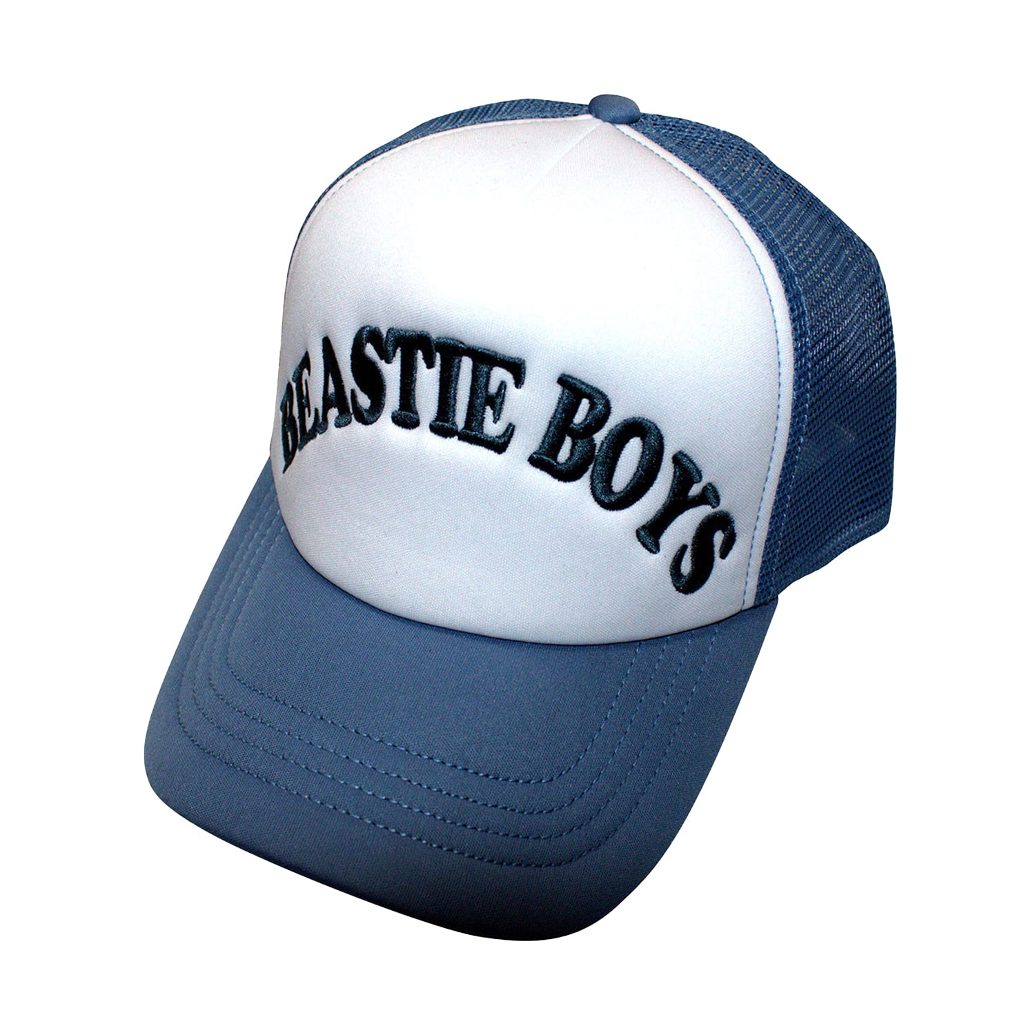 White-Denim Blue - Front - Beastie Boys Unisex Adult Text Logo Trucker Cap
