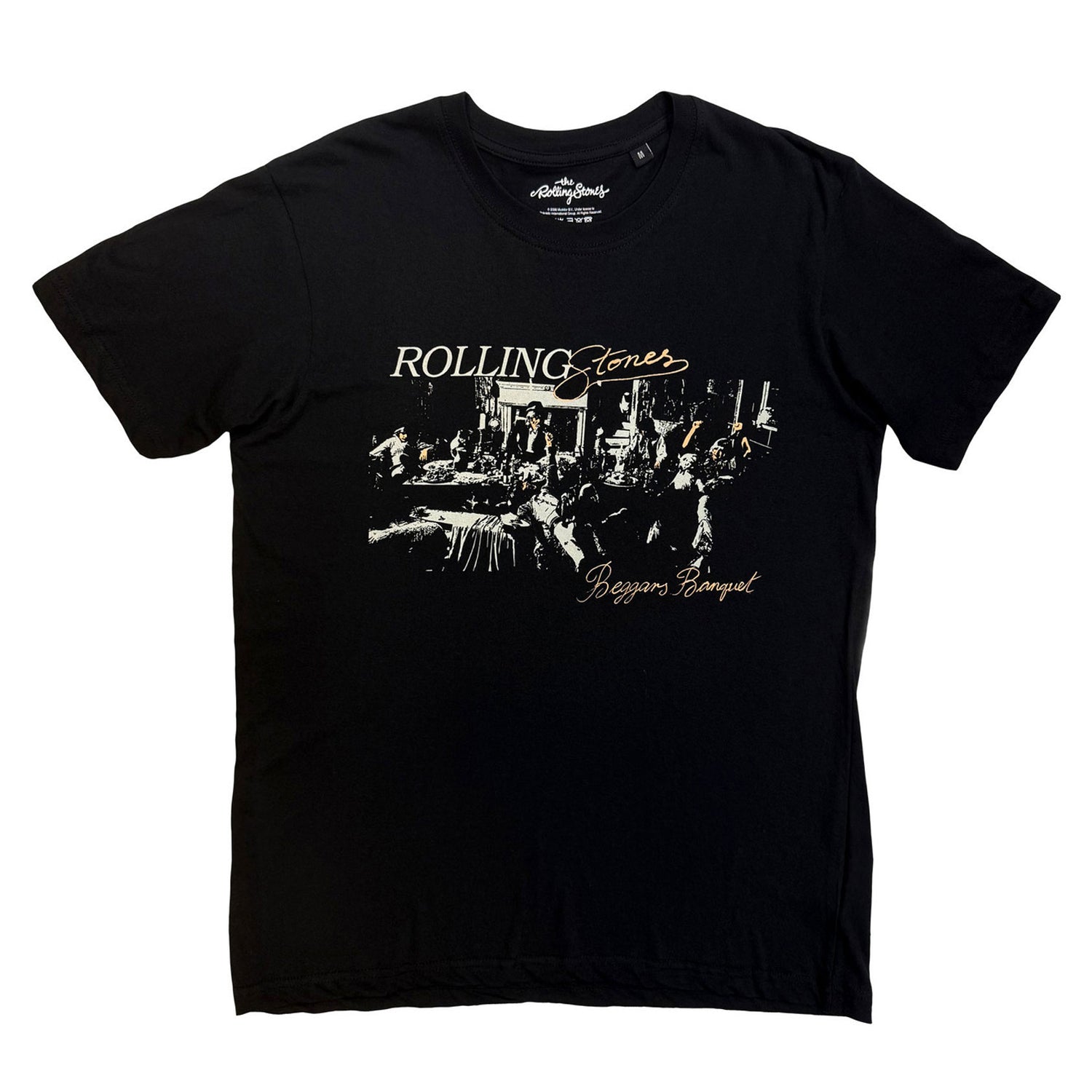 Black - Front - The Rolling Stones Unisex Adult Beggars Banquet Script T-Shirt