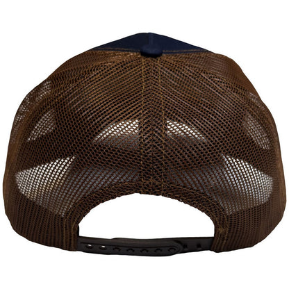Navy Blue-Brown - Back - The Beatles Unisex Adult Drop T Logo & Apple Mesh Back Trucker Cap