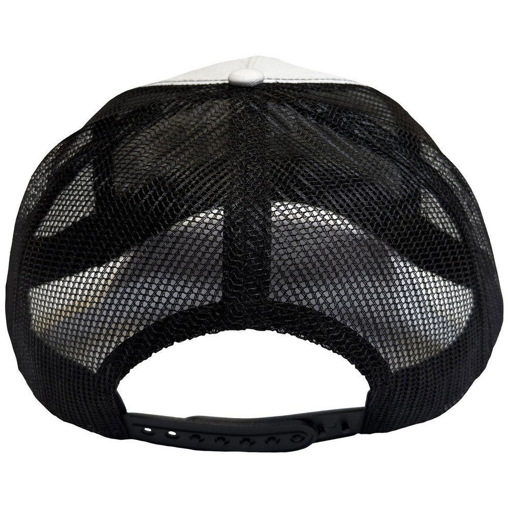 Black-White - Back - The Beatles Unisex Adult Drop T Logo & Apple Mesh Back Trucker Cap