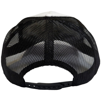 Black-White - Back - The Beatles Unisex Adult Drop T Logo & Apple Mesh Back Trucker Cap