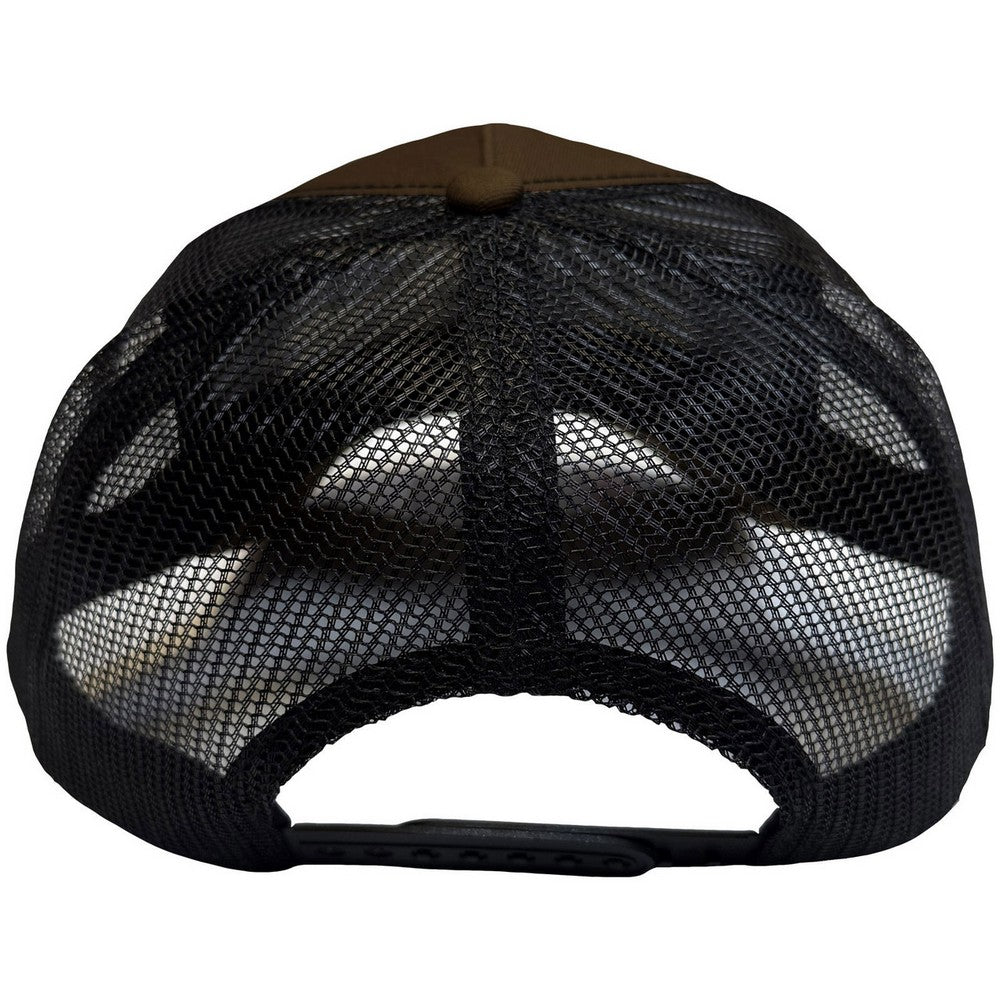 Brown-Black - Back - The Beatles Unisex Adult Drop T Logo & Apple Mesh Back Trucker Cap