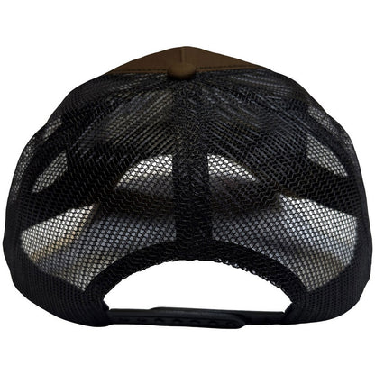 Brown-Black - Back - The Beatles Unisex Adult Drop T Logo & Apple Mesh Back Trucker Cap
