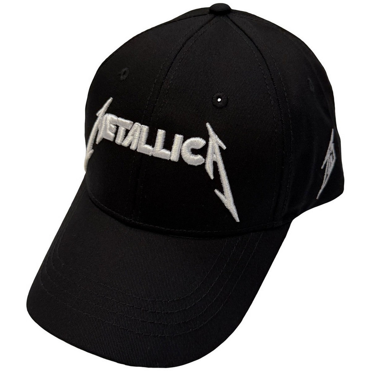 Black - Front - Metallica Unisex Adult Text Logo Baseball Cap