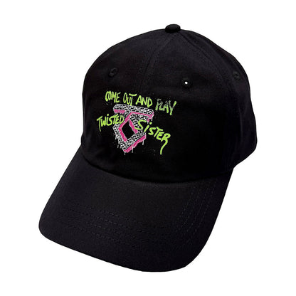 Black - Front - Twisted Sister Unisex Adult Come Out And Play Baseball Cap