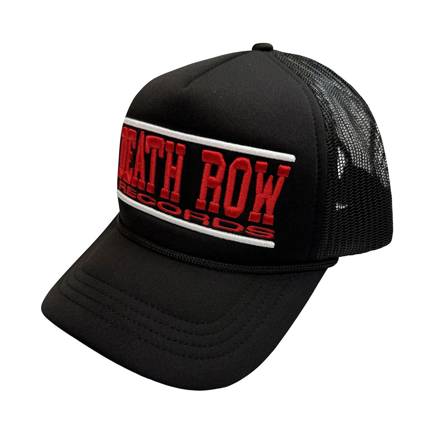 Black - Front - Death Row Records Unisex Adult Text Logo Mesh Back Trucker Cap