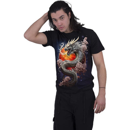 Black - Back - Spiral Direct Unisex Adult Sun Dragon T-Shirt