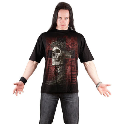 Black - Side - Spiral Direct Unisex Adult Silent Suffering Back Print T-Shirt