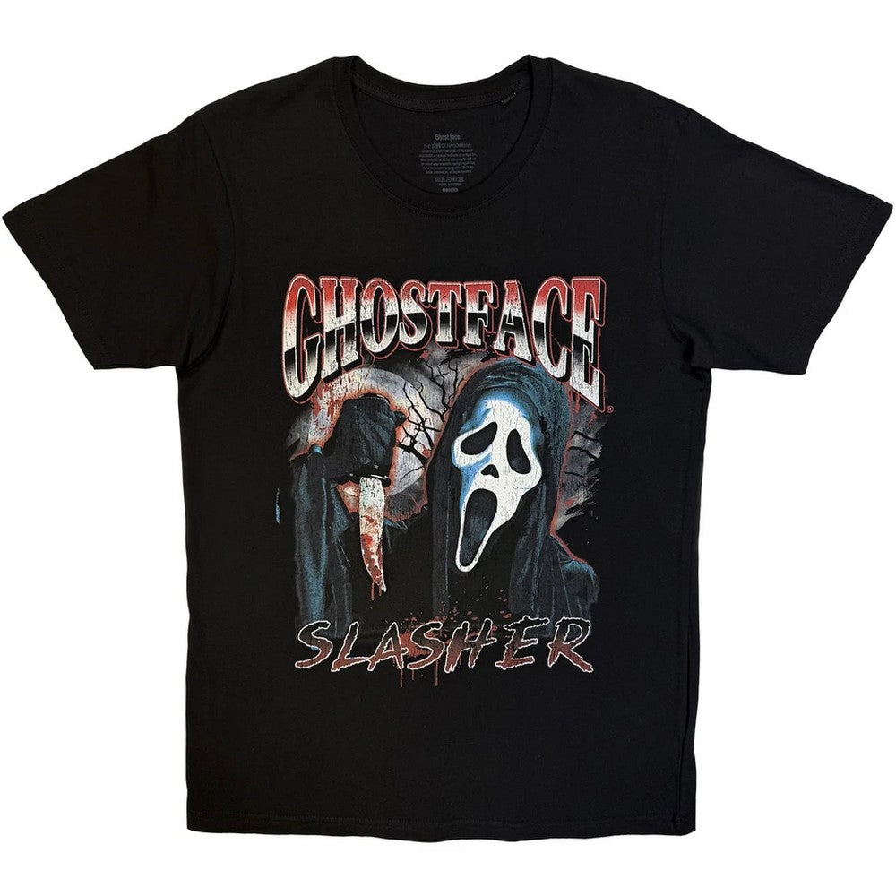 Black - Front - Ghost Face Unisex Adult Slasher T-Shirt