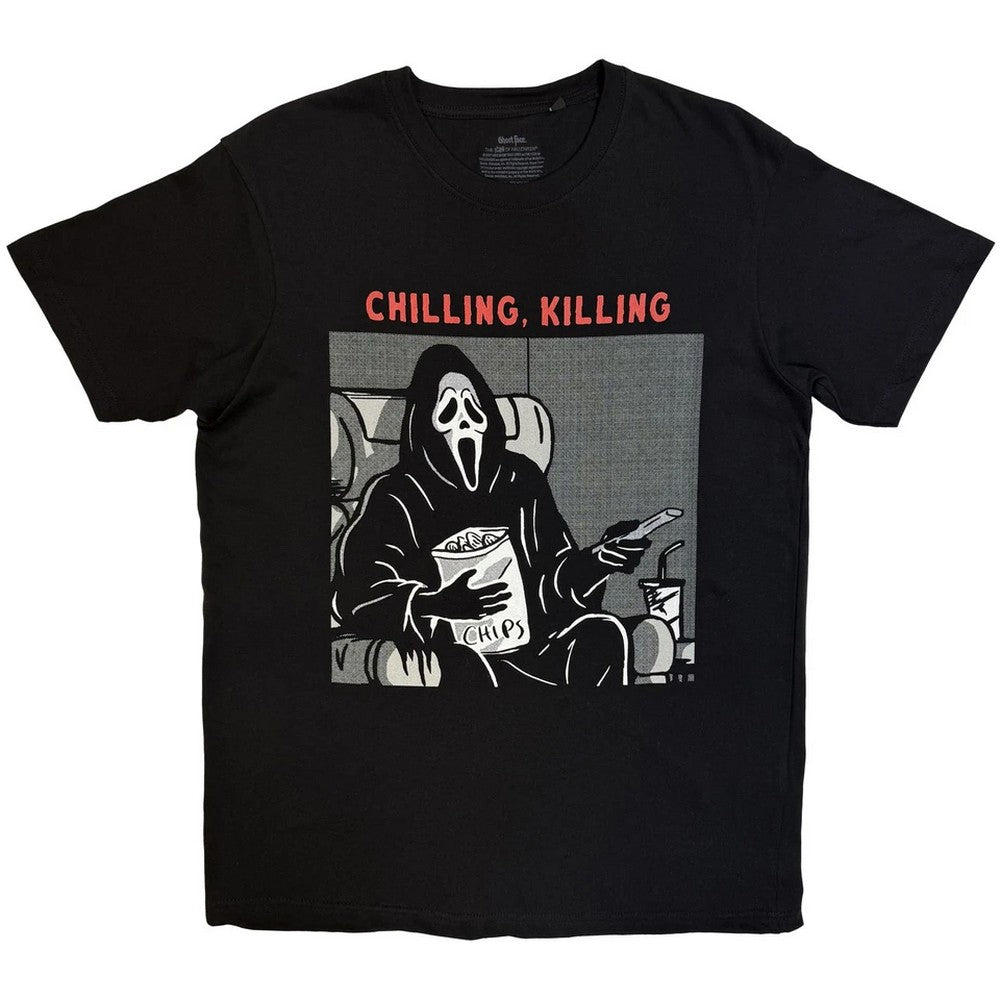 Black - Front - Ghost Face Unisex Adult Chilling, Killing T-Shirt