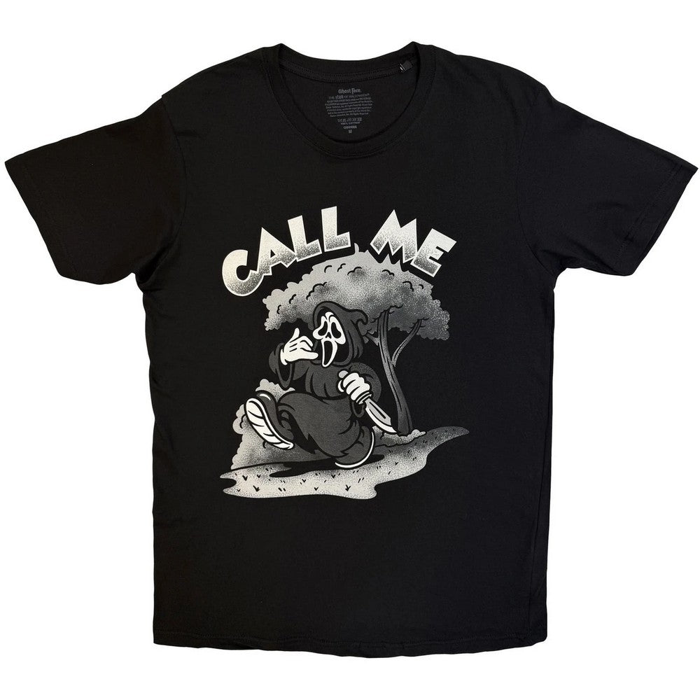 Black - Front - Ghost Face Unisex Adult Call Me T-Shirt