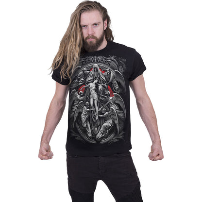Black - Side - Spiral Direct Unisex Adult Reaper´s Door T-Shirt