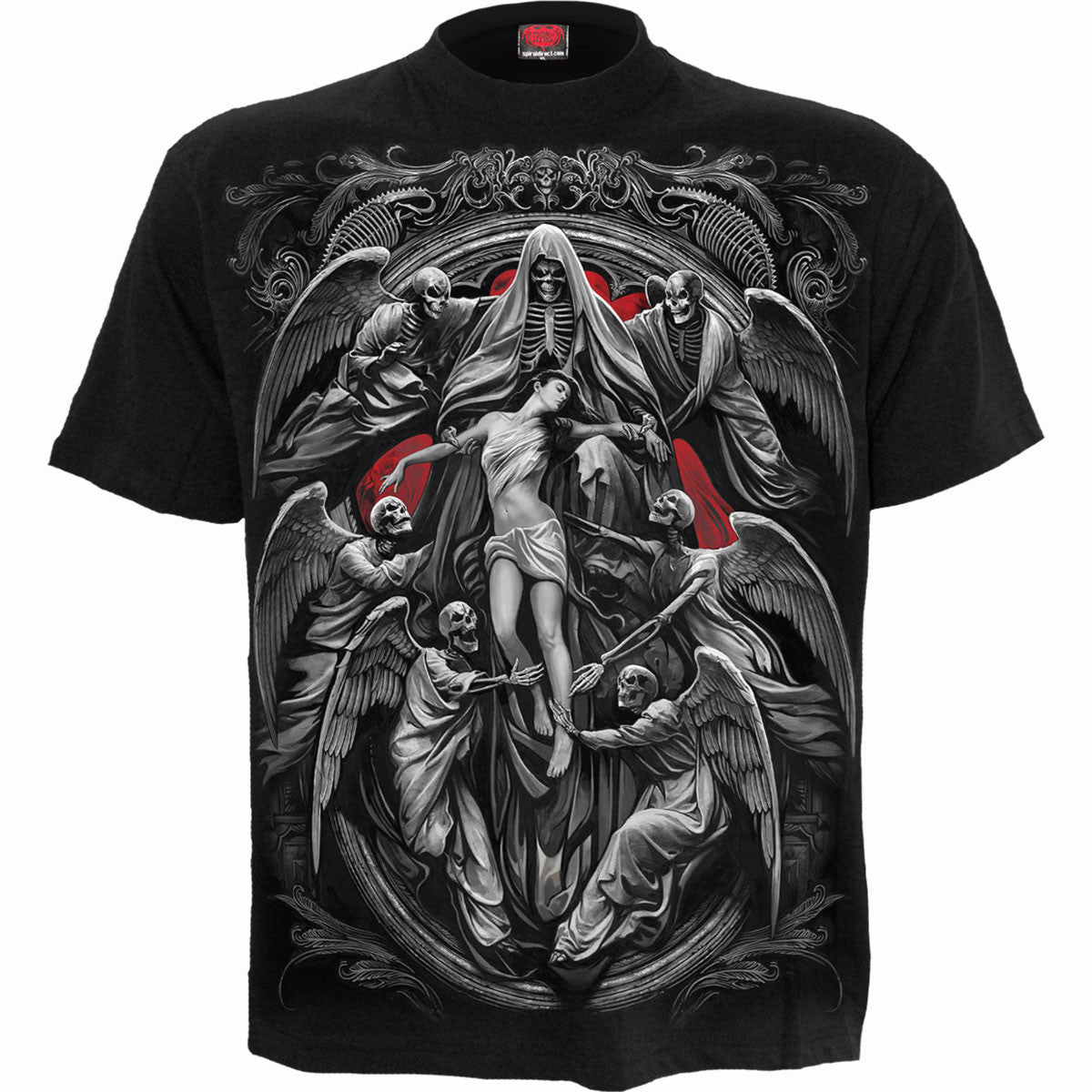 Black - Front - Spiral Direct Unisex Adult Reaper´s Door T-Shirt