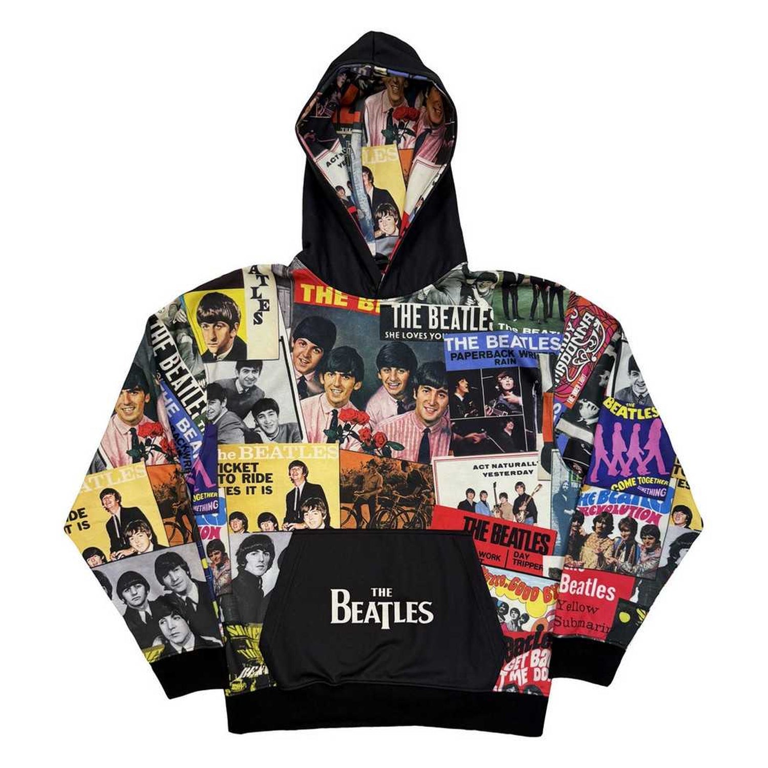 Black - Front - The Beatles Unisex Adult Single Covers Hoodie