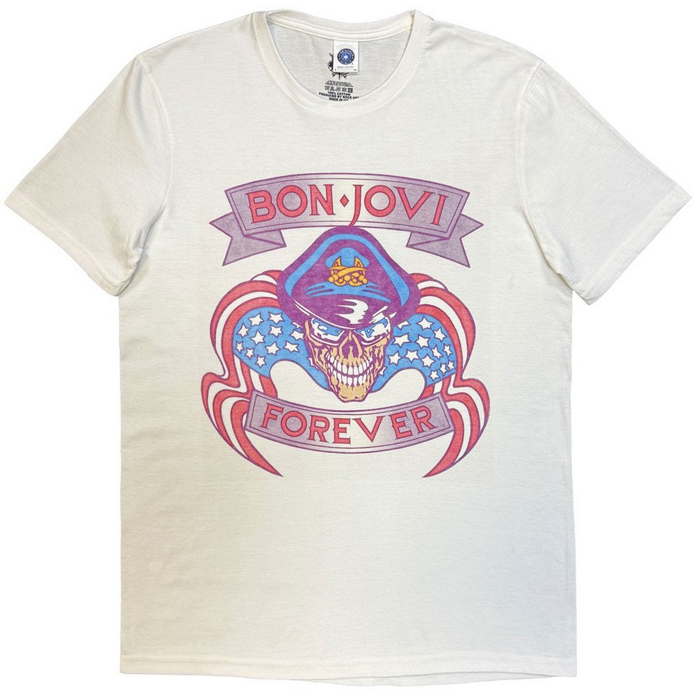 White - Front - Bon Jovi Unisex Adult The Brotherhood T-Shirt
