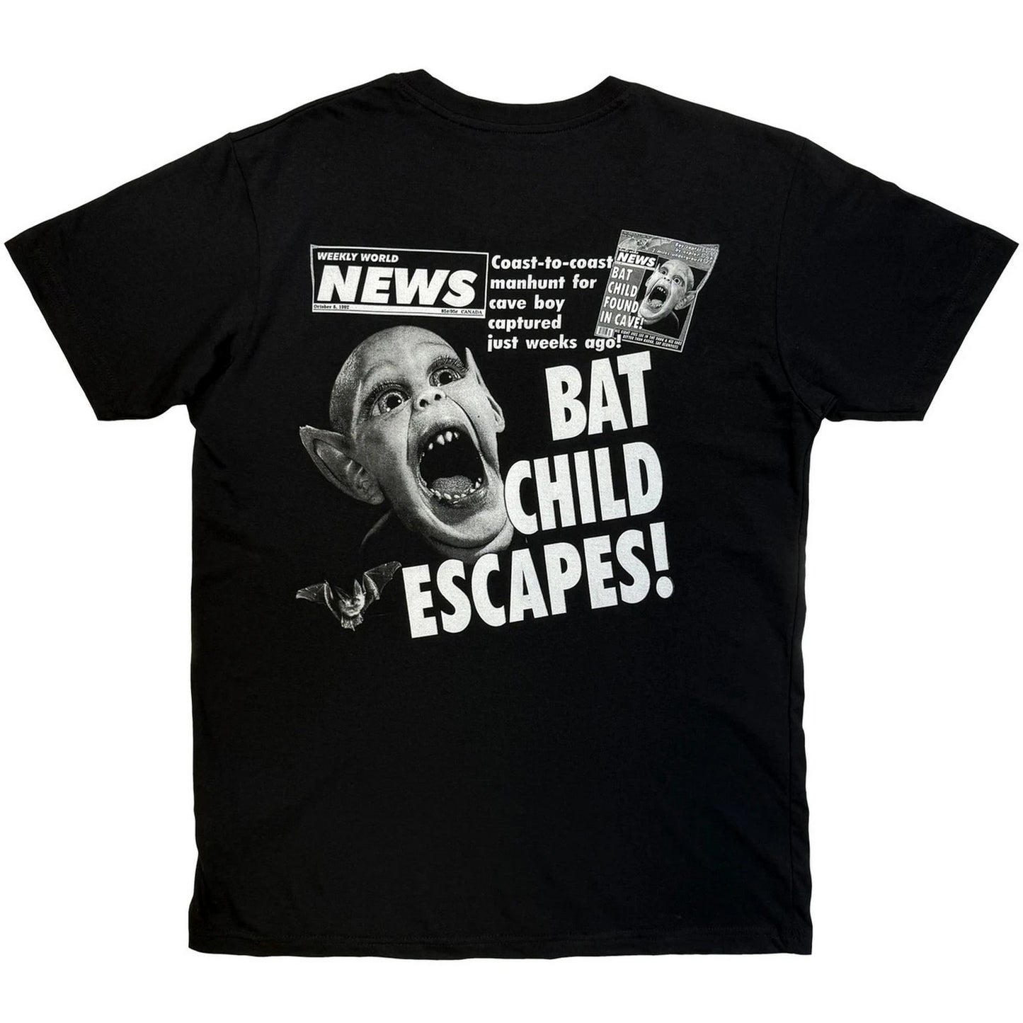 Black - Back - Weekly World News Unisex Adult Bat Boy T-Shirt