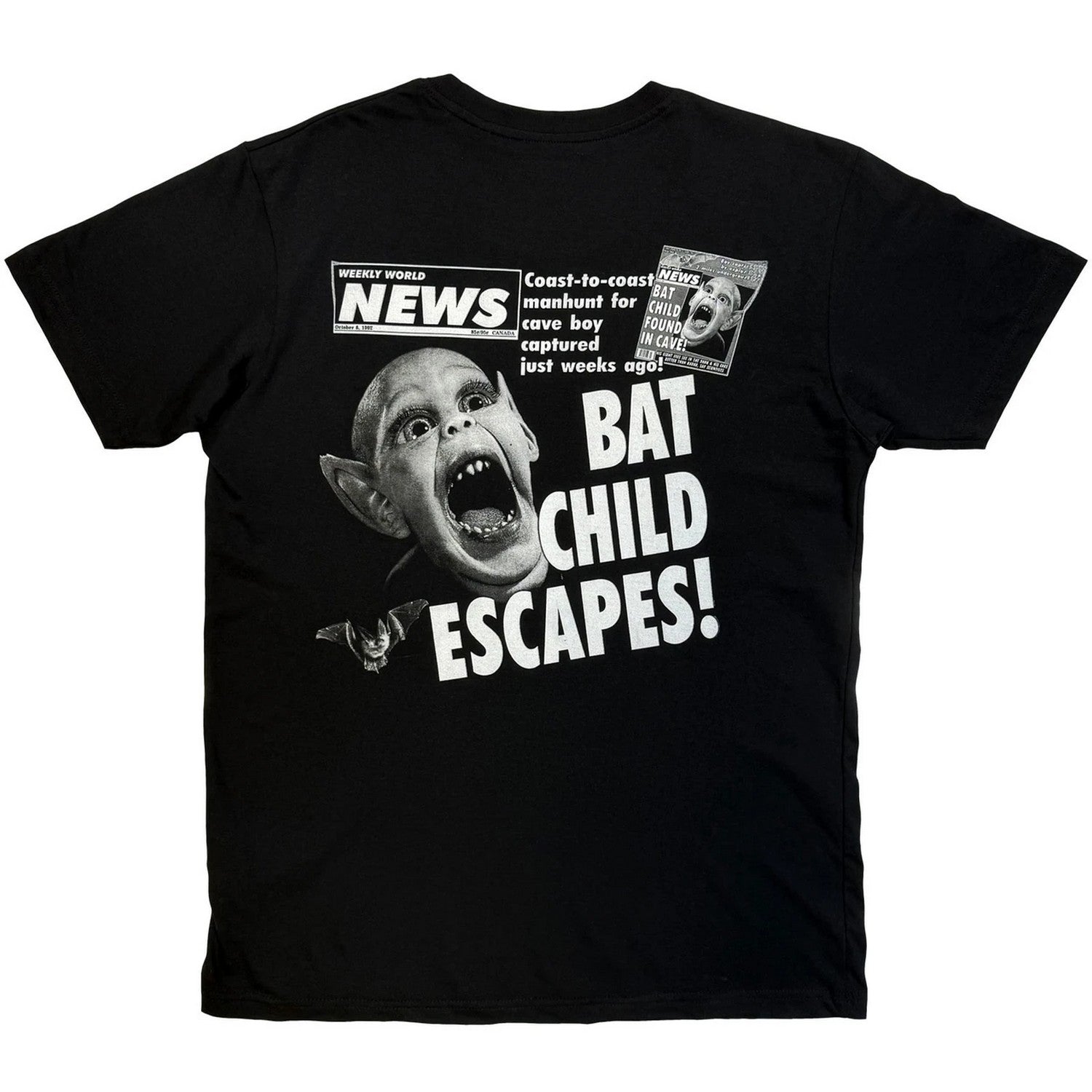 Black - Back - Weekly World News Unisex Adult Bat Boy T-Shirt