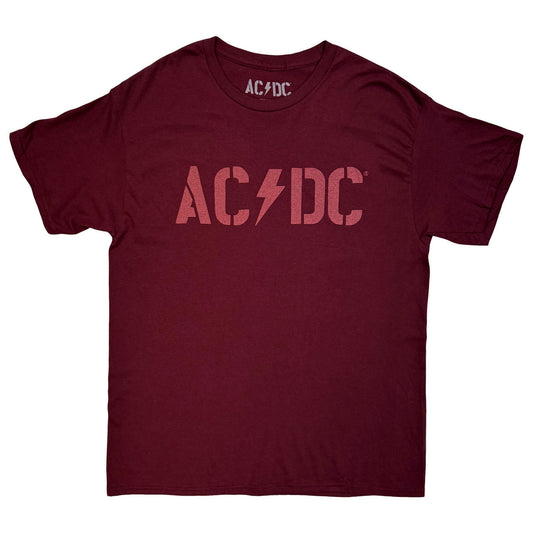 Maroon Red - Front - AC-DC Unisex Adult EU Tour ´25 Logo T-Shirt