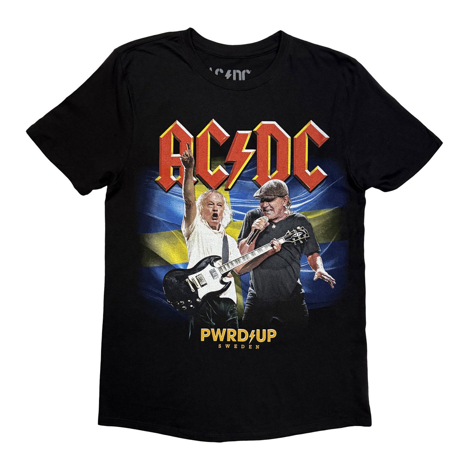 Black - Front - AC-DC Unisex Adult PWR´D-UP Sweden EU Tour ´25 Back Print T-Shirt