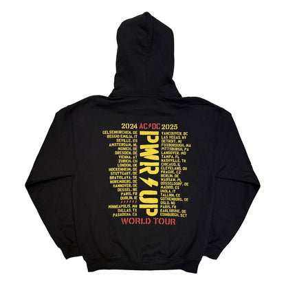 Black - Back - AC-DC Unisex Adult World Tour ´24-´25 Lightning Bolt Hoodie