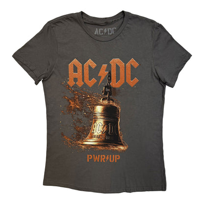 Charcoal Grey - Front - AC-DC Womens-Ladies Bell Lightning EU Tour ´25 Back Print T-Shirt