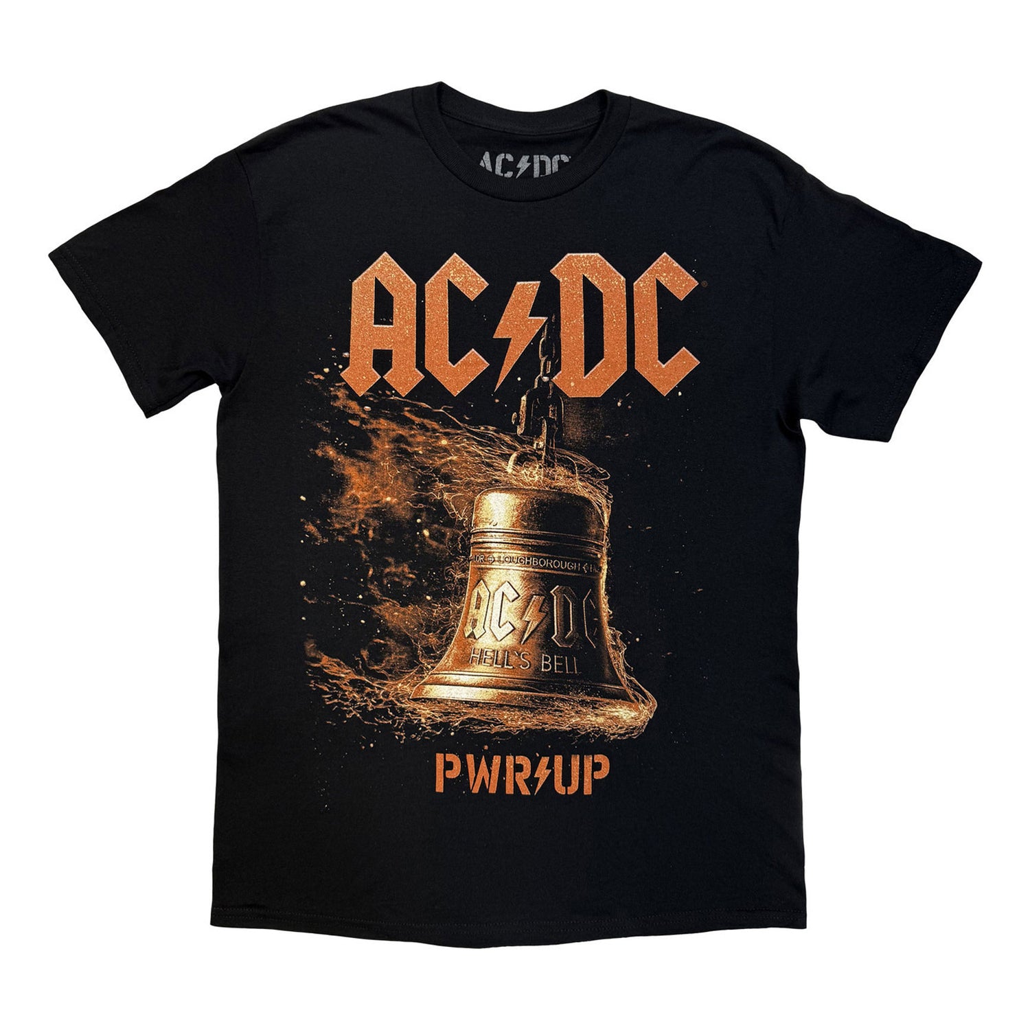 Black - Front - AC-DC Unisex Adult Bell Lightning EU Tour ´25 Back Print T-Shirt