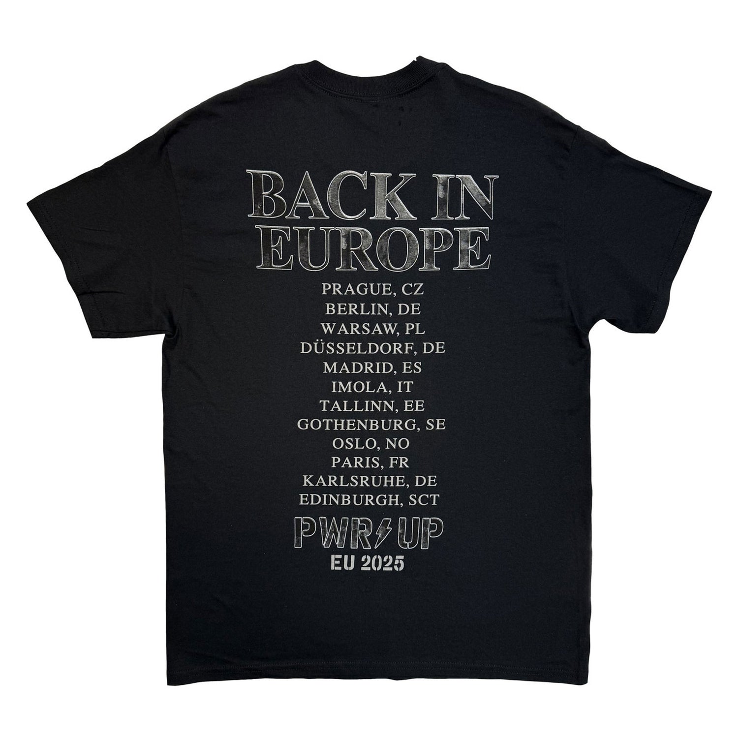 Black - Back - AC-DC Unisex Adult Back In Black EU Tour ´25 Back Print T-Shirt