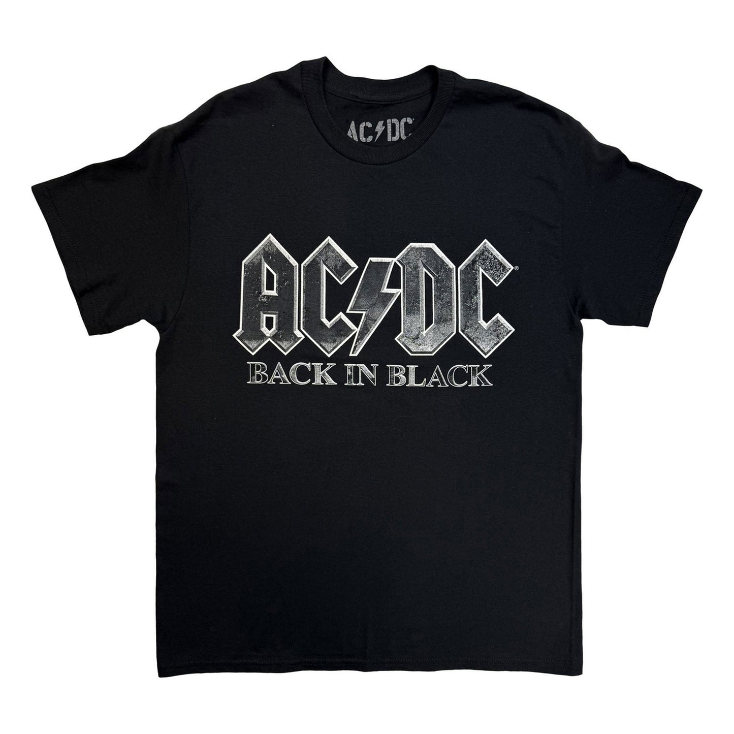 Black - Front - AC-DC Unisex Adult Back In Black EU Tour ´25 Back Print T-Shirt