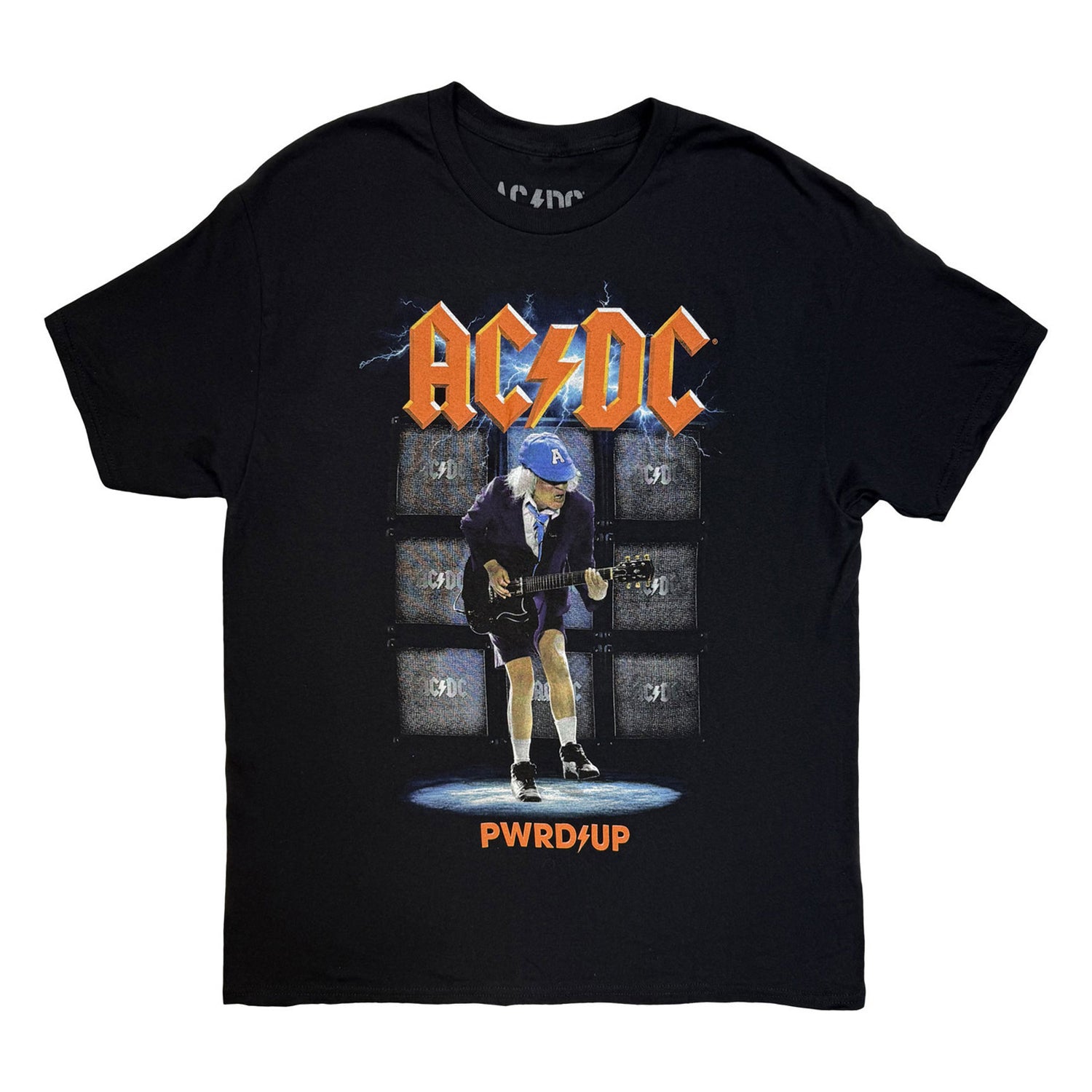 Black - Front - AC-DC Unisex Adult Angus Amps EU Tour ´25 Back Print T-Shirt