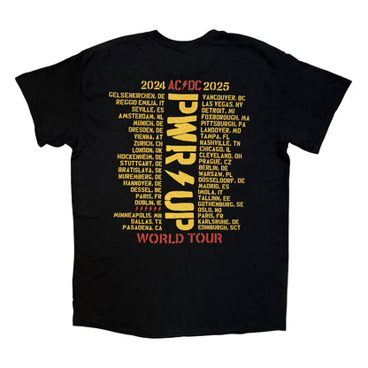 Black - Back - AC-DC Unisex Adult PWR-UP World Tour ´24-´25 Logo T-Shirt